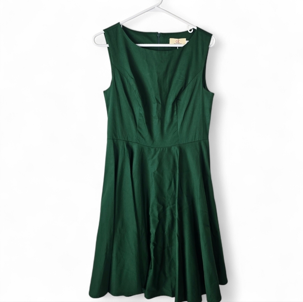 NWT Grace Karin Green Fit n' Flare Sleeveless Dress Size M Festive Party